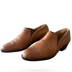 Vintage Code West Western Ankle Booties 8.5 M Leather Shoe Boot Loafer Slip On